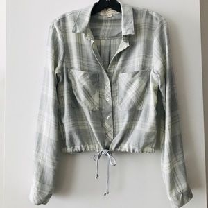 Cinched Drawstring Shacket Shirt NWOT